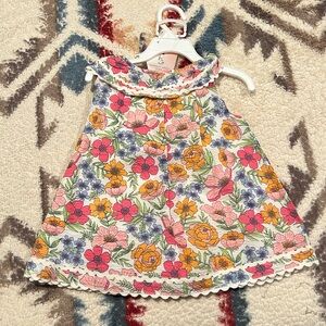 Floral dress shorts set with headband